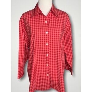 Austin Clothing Co Red & Pink Checkered Button Down Country Shirt XL